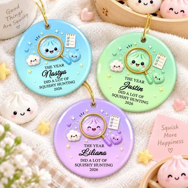 Personalized Squishy Hunting Ceramic Ornament
