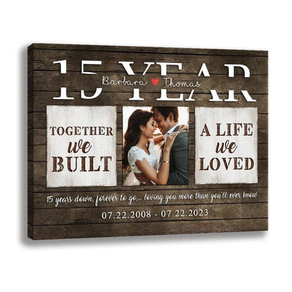 Personalized Anniversary Canvas or Poster with Couple Photo