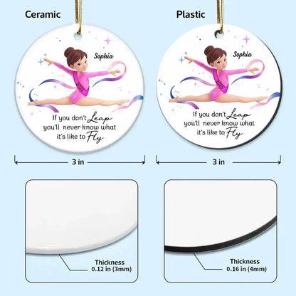 Personalized Gymnast Ornament with Inspirational Quote